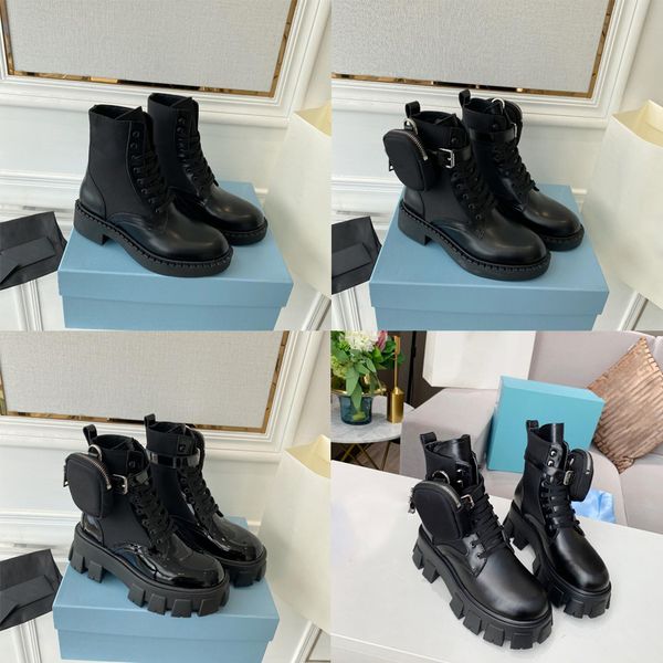 boots luxury designer monolith leather and nylon fabric women pocket booties genuine lace up ladies ankle winter autumn shoes rgfh, Black
boots luxury designer monolith leather and nylon fabric women pocket booties genuine lace up ladies ankle winter autumn shoes rgfh, Black