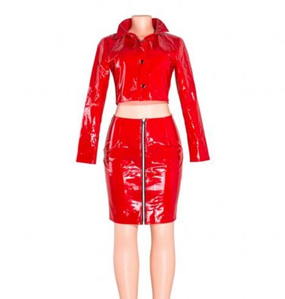 cosplay halloween costumes pvc leather two piece set dresses womens red long sleeve red mini dress, Black
cosplay halloween costumes pvc leather two piece set dresses womens red long sleeve red mini dress, Black