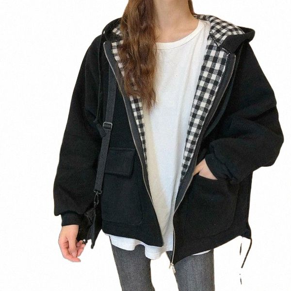 women's jackets women plaid hooded autumn outwear coats casual ins loose oversize harajuku teens streetwear bomber jacket plus size 1 4, Black;brown
women's jackets women plaid hooded autumn outwear coats casual ins loose oversize harajuku teens streetwear bomber jacket plus size 1 4, Black;brown