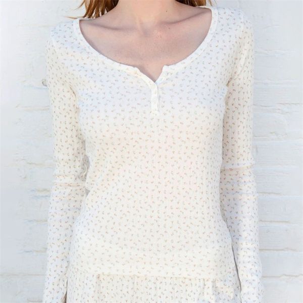 women's t-shirt vintage floral print slim t-shirt women summer sweet cute button o neck long sleeve retro chic boho cotton t shirt 220, White
women's t-shirt vintage floral print slim t-shirt women summer sweet cute button o neck long sleeve retro chic boho cotton t shirt 220, White