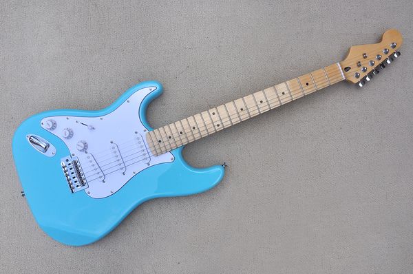 factory custom left handed sky blue electric guitar with maple fretboard chrome hardware can be customized
factory custom left handed sky blue electric guitar with maple fretboard chrome hardware can be customized