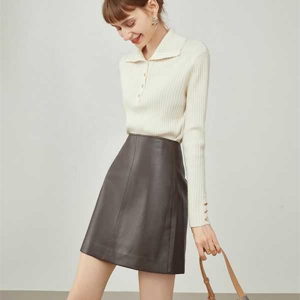 skirts fsle women's brown leather winter office lady mini a-line all-match fashionable high waist 220921, Black
skirts fsle women's brown leather winter office lady mini a-line all-match fashionable high waist 220921, Black