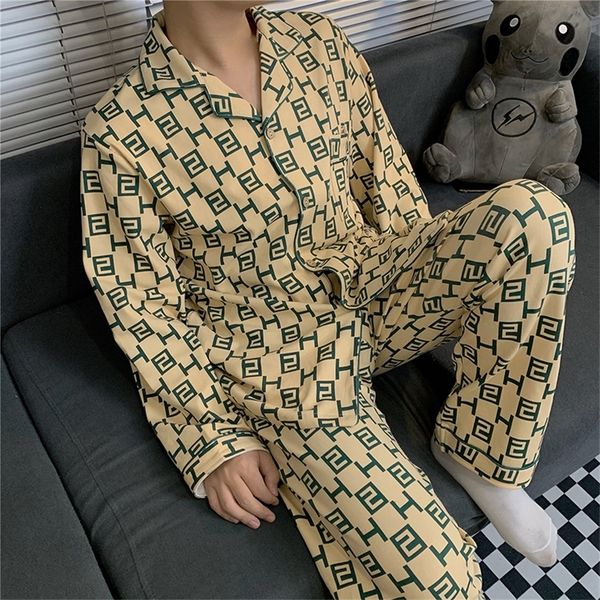 men's sleepwear autumn winter cotton matching couple pajamas men women homewear bedroom white letter pyjama homme pj set 220920, Black;brown
men's sleepwear autumn winter cotton matching couple pajamas men women homewear bedroom white letter pyjama homme pj set 220920, Black;brown