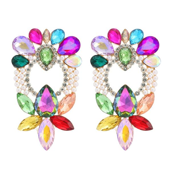 colorful geometric shape glass crystal dangle earrings classic metal jewelry fashion accessories for women, Silver
colorful geometric shape glass crystal dangle earrings classic metal jewelry fashion accessories for women, Silver