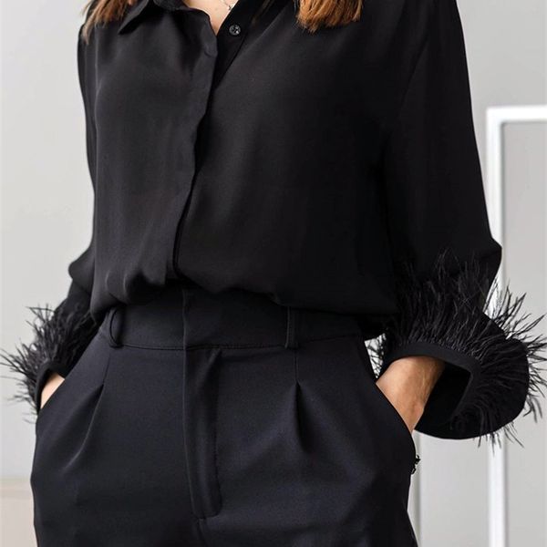 women's blouses shirts fsda autumn winter black feather blouse women satin long sleeve fashion elegant shirt vintage clothing 220921, White
women's blouses shirts fsda autumn winter black feather blouse women satin long sleeve fashion elegant shirt vintage clothing 220921, White
