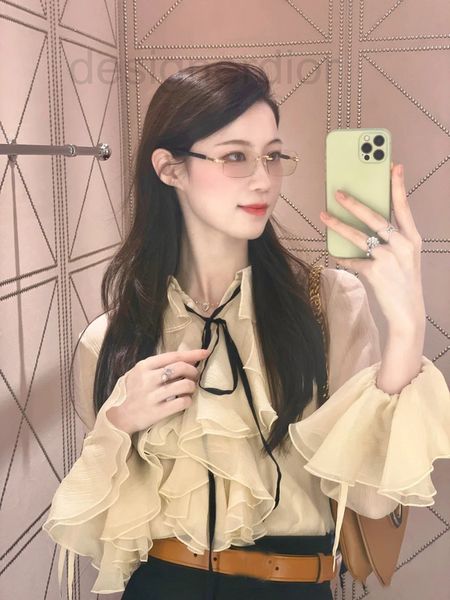 women's blouses & shirts designer correct version early autumn of 2022 new 100% mulberry silk ruffle flare sleeve shirt 9475 w1f4, White
women's blouses & shirts designer correct version early autumn of 2022 new 100% mulberry silk ruffle flare sleeve shirt 9475 w1f4, White