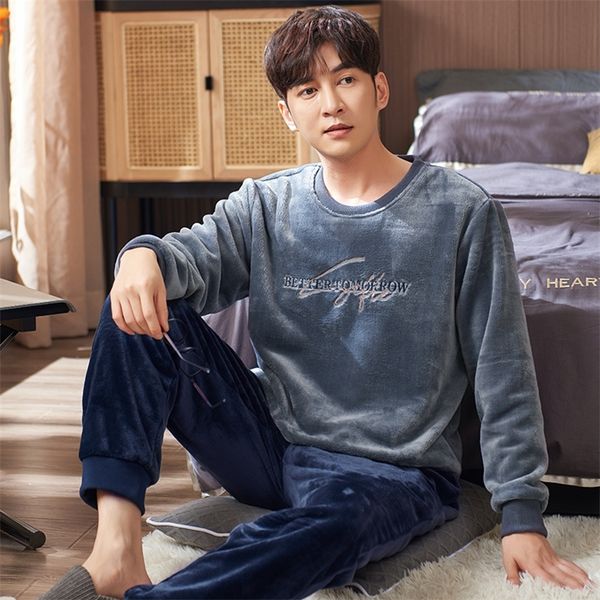 men's sleepwear pajamas thick warm flannel autumn winter pyjamas male homme pijama long sleeve o neck pullover lounge sleep set 220920, Black;brown
men's sleepwear pajamas thick warm flannel autumn winter pyjamas male homme pijama long sleeve o neck pullover lounge sleep set 220920, Black;brown