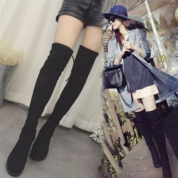 autumn and winter 2017 new europe and the united states small pepper with round head low heel knee boots stretch boots super thin 279m, Black
autumn and winter 2017 new europe and the united states small pepper with round head low heel knee boots stretch boots super thin 279m, Black