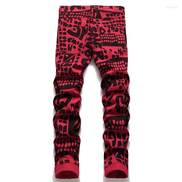 men's jeans men punk streetwear red printed denim pants hip hop stretch jean trousers, Blue
men's jeans men punk streetwear red printed denim pants hip hop stretch jean trousers, Blue
