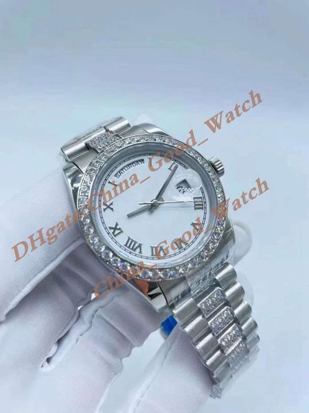 good factory sale watch 11 colors rome week date dial men watches classic 36mm automatic movement diamond bezel diamond strap gift wristwatc, Slivery;brown
good factory sale watch 11 colors rome week date dial men watches classic 36mm automatic movement diamond bezel diamond strap gift wristwatc, Slivery;brown