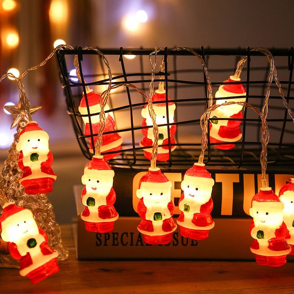 

christmas santa head light 20 led light aa battery operated xmas tree string lights home garden party indoor outdoor decor