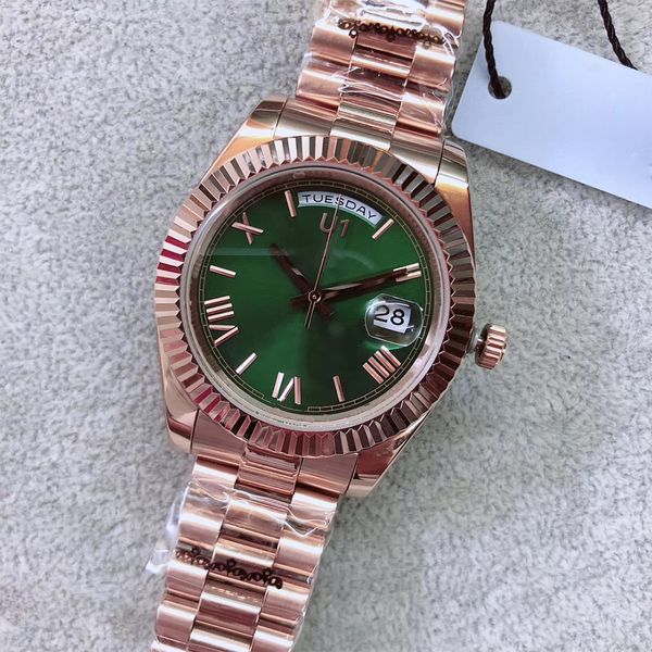 st9 steel news men watches green dial automatic mechanics 41mm sapphire glass stainless mens watch everose gold wristwatches, Slivery;brown
st9 steel news men watches green dial automatic mechanics 41mm sapphire glass stainless mens watch everose gold wristwatches, Slivery;brown