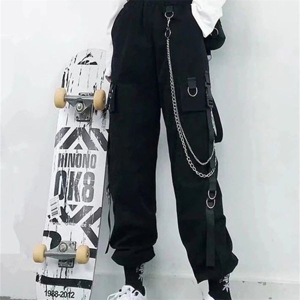 women's pants capris women cargo pants harem pants fashion punk pockets jogger trousers with chain harajuku elastics high waist streetw, Black;white
women's pants capris women cargo pants harem pants fashion punk pockets jogger trousers with chain harajuku elastics high waist streetw, Black;white