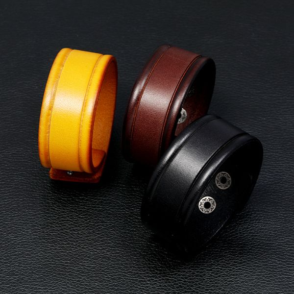 ethnic genuine leather bangle cuff button adjustable bracelet wristand for men women will and sandy fashion jewelry, Black
ethnic genuine leather bangle cuff button adjustable bracelet wristand for men women will and sandy fashion jewelry, Black