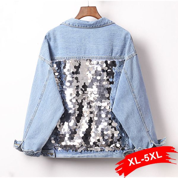 women s plus size outerwear coats harajuku back sequins short denim jackets 3xl 4xl women light blue three quarters sleeve bomber mom jean 2, Black
women s plus size outerwear coats harajuku back sequins short denim jackets 3xl 4xl women light blue three quarters sleeve bomber mom jean 2, Black