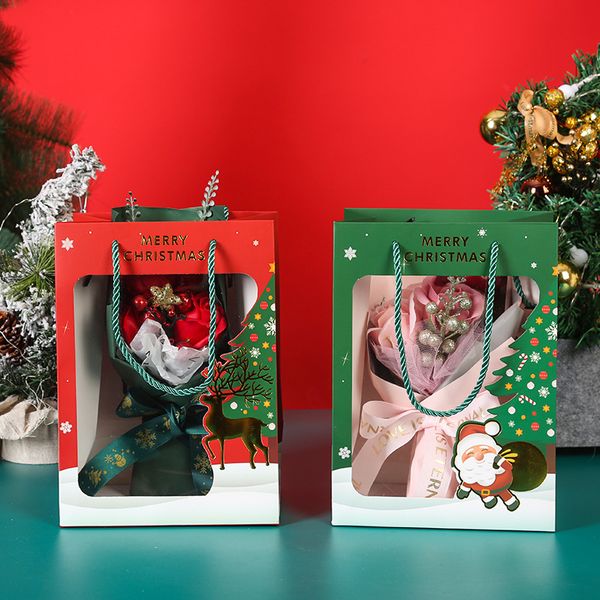 santa claus jewelry christmas gift bag wrapping paper kraft paper hand-held new open window ba09, Pink;blue
santa claus jewelry christmas gift bag wrapping paper kraft paper hand-held new open window ba09, Pink;blue