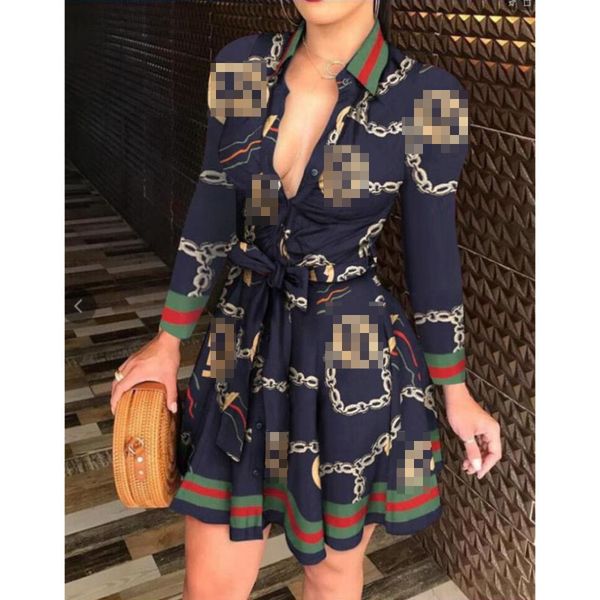 spring autumn casual dresses 3xl women lace up button down chain printed lapel neck party dress v-neck bandage plus sizes, Black;gray
spring autumn casual dresses 3xl women lace up button down chain printed lapel neck party dress v-neck bandage plus sizes, Black;gray