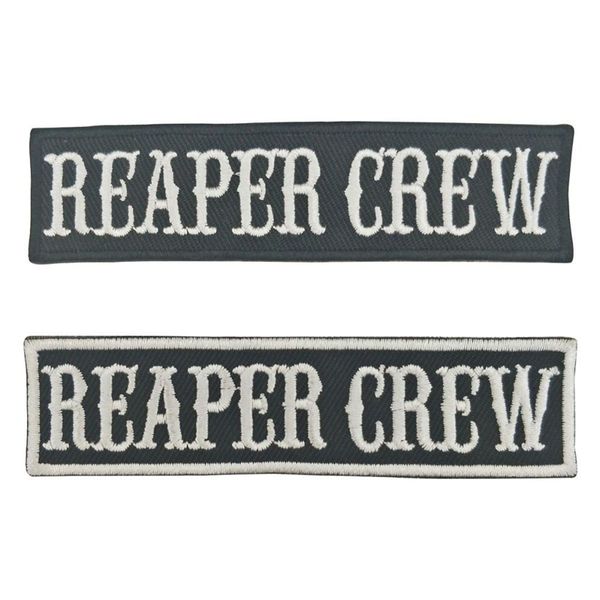 reaper crew letters embroidery patches sewing notions for clothing jackets biker name custom patch, Black
reaper crew letters embroidery patches sewing notions for clothing jackets biker name custom patch, Black