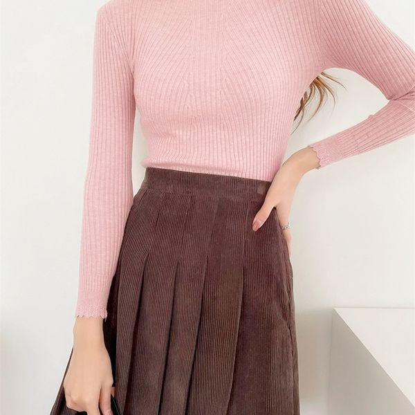 women's sweaters autumn winter women long sleeve turtleneck knit pull mock neck scallop trim sweater femme korean casual pullover cloth, White;black
women's sweaters autumn winter women long sleeve turtleneck knit pull mock neck scallop trim sweater femme korean casual pullover cloth, White;black