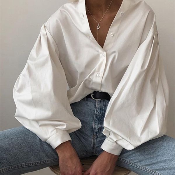 women's blouses shirts insta lantern sleeve elegant blouse white black button vintage turn down collar office ladies female casual 2209
women's blouses shirts insta lantern sleeve elegant blouse white black button vintage turn down collar office ladies female casual 2209