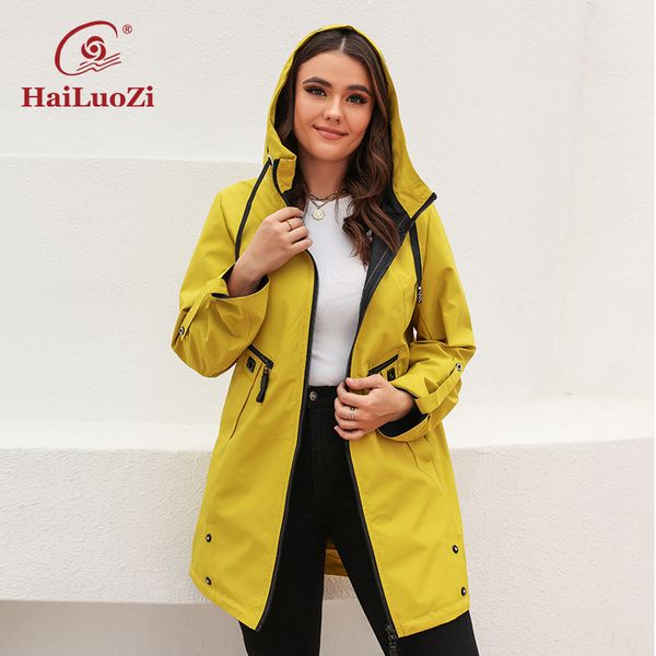 women s plus size outerwear coats hailuozi coat spring mid length casual windbreaker female trench hood women clothing 9352 220922, Black
women s plus size outerwear coats hailuozi coat spring mid length casual windbreaker female trench hood women clothing 9352 220922, Black