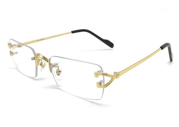 new mens designer sunglasses womens polarized sunglass rimless fashion polygon trendy accessory man carti sun glasses panther unique eyewear, White;black
new mens designer sunglasses womens polarized sunglass rimless fashion polygon trendy accessory man carti sun glasses panther unique eyewear, White;black