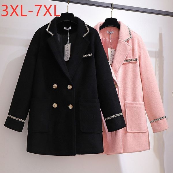 women s plus size outerwear coats autumn winter women clothing overcoat large long sleeve thick pocket pink woolen coat 3xl 4xl 5xl 6xl 7xl, Black
women s plus size outerwear coats autumn winter women clothing overcoat large long sleeve thick pocket pink woolen coat 3xl 4xl 5xl 6xl 7xl, Black