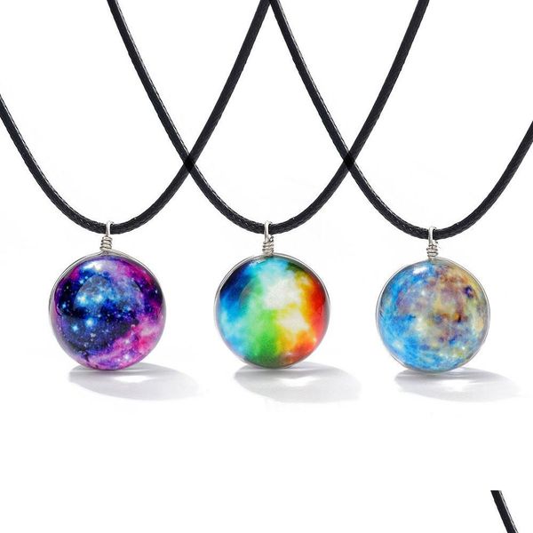 pendant necklaces new handmade luminous glass ball couple necklace for womem men galaxy pattern cosmic fantasy globe leather chain pe dhrpq, Silver
pendant necklaces new handmade luminous glass ball couple necklace for womem men galaxy pattern cosmic fantasy globe leather chain pe dhrpq, Silver