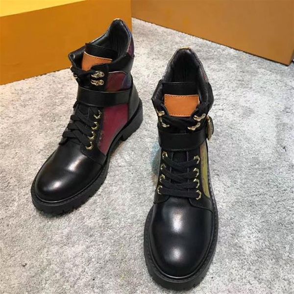 -women's printed leather star trails lace ankle boots elegant ladies lace boots chunky heel rubber outsole brown boot2916, Black
-women's printed leather star trails lace ankle boots elegant ladies lace boots chunky heel rubber outsole brown boot2916, Black