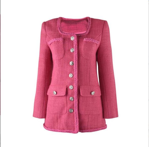 902 2022 autumn brand same style coat tweed pink long sleeve square neck women's jackets changji, Black;brown
902 2022 autumn brand same style coat tweed pink long sleeve square neck women's jackets changji, Black;brown