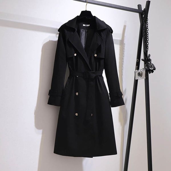 women s plus size outerwear coats 150kg autumn tailored collar long trench bust 153cm 5xl 6xl 7xl 8xl 9xl loose double breasted 220922, Black
women s plus size outerwear coats 150kg autumn tailored collar long trench bust 153cm 5xl 6xl 7xl 8xl 9xl loose double breasted 220922, Black