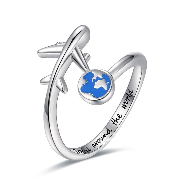 wedding rings 925 sterling silver adjustable open airplane engraved "travel around the word"engagement ring gifts for women teen g, Slivery;golden
wedding rings 925 sterling silver adjustable open airplane engraved "travel around the word"engagement ring gifts for women teen g, Slivery;golden