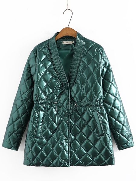 women s plus size outerwear coat clothing parka winter fashion shiny fabric jacket v neck drawstring waist cotton padded coat 220922, Black
women s plus size outerwear coat clothing parka winter fashion shiny fabric jacket v neck drawstring waist cotton padded coat 220922, Black