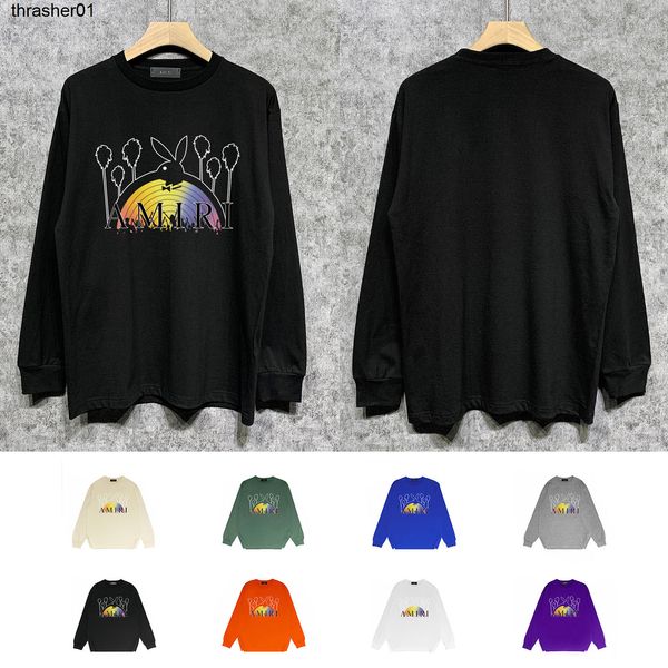 men's hoodies sweatshirts stock fashion brand amirs rabbit rainbow print men's women's long sleeve cotton, Black
men's hoodies sweatshirts stock fashion brand amirs rabbit rainbow print men's women's long sleeve cotton, Black