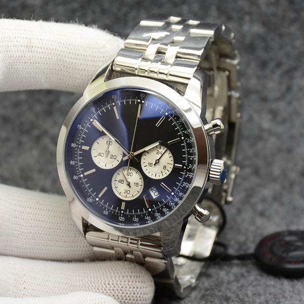 44mm chronomat transocean quality watch chronograph quartz movement black dial 50th anniversary men watch steel strap mens wristwatches
44mm chronomat transocean quality watch chronograph quartz movement black dial 50th anniversary men watch steel strap mens wristwatches