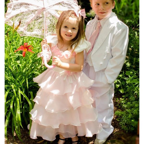 gorgeous pink flower girl dresses for wedding pageant gowns ruffle tiered sweep train birthday gowns, White;blue
gorgeous pink flower girl dresses for wedding pageant gowns ruffle tiered sweep train birthday gowns, White;blue
