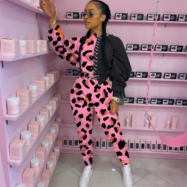 women's two piece pants autumn fashion two pieces running sets women leopard plaids spliced tracksuits lace-up front sweatshirt joggers, White
women's two piece pants autumn fashion two pieces running sets women leopard plaids spliced tracksuits lace-up front sweatshirt joggers, White