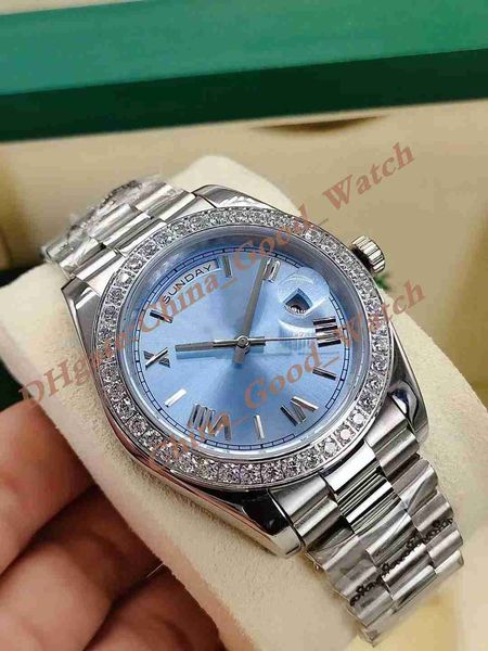 good factory sale watch 2 styles rome week date dial men watches classic light blue 41mm automatic movement diamond bezel gift wristwatches, Slivery;brown
good factory sale watch 2 styles rome week date dial men watches classic light blue 41mm automatic movement diamond bezel gift wristwatches, Slivery;brown
