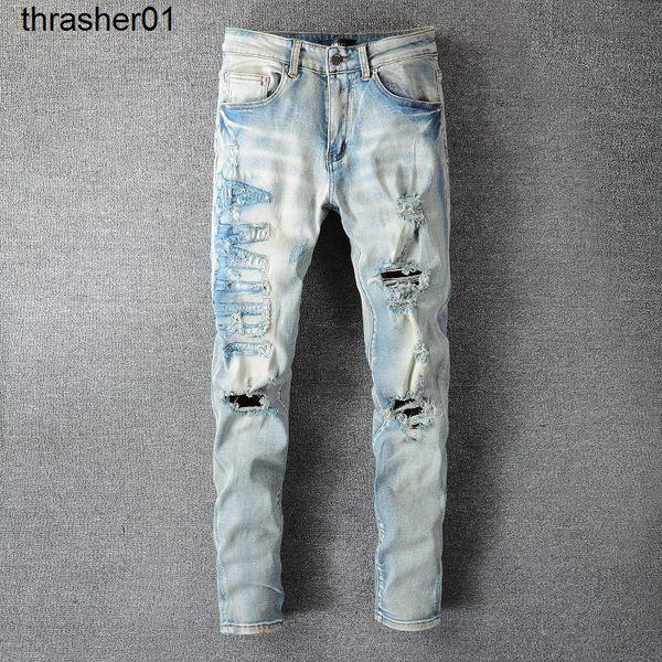 men's jeans new casual amirs worn washed splash color painting jeans men's, Blue
men's jeans new casual amirs worn washed splash color painting jeans men's, Blue