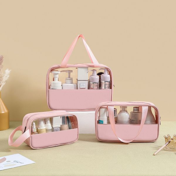 new stitching cosmetic bag pvc translucent large-capacity bath pu waterproof portable travel storage 1221328
new stitching cosmetic bag pvc translucent large-capacity bath pu waterproof portable travel storage 1221328