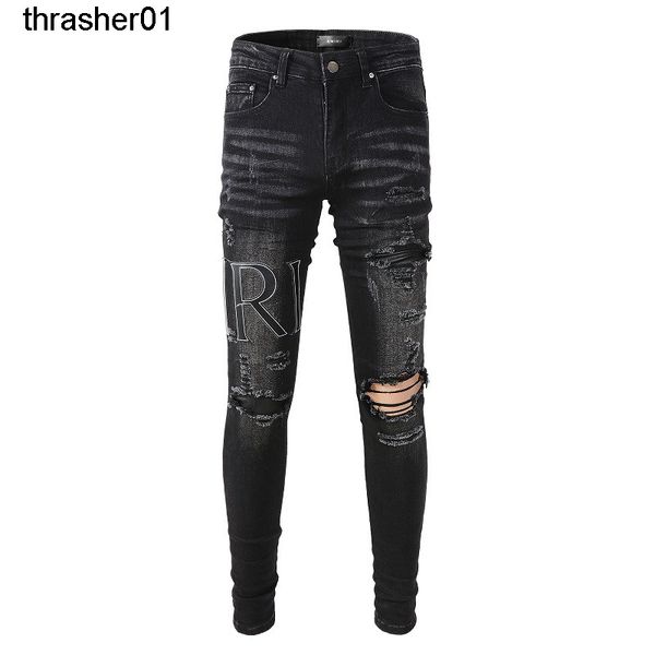 men's jeans new amirs casual worn washed splash color painting fitting jeans men's, Blue
men's jeans new amirs casual worn washed splash color painting fitting jeans men's, Blue