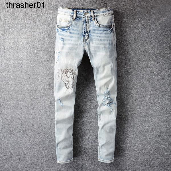 men's jeans new amirs casua worn washed splash ink color painting jeans men's, Blue
men's jeans new amirs casua worn washed splash ink color painting jeans men's, Blue