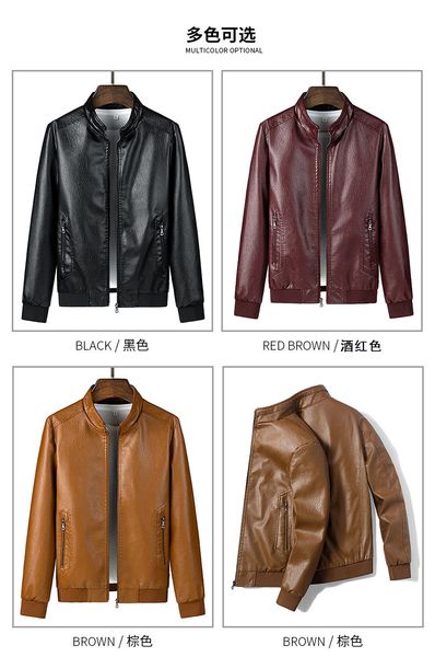 men jackets faux leather jacket coats pu men's business casual solid color motorcycle male coat mm19llh11, Black
men jackets faux leather jacket coats pu men's business casual solid color motorcycle male coat mm19llh11, Black