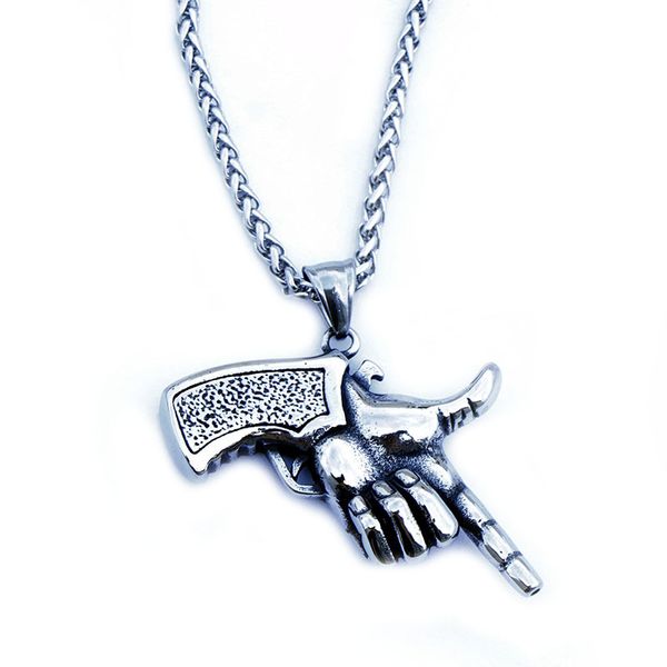 stainless steel necklaces & pendants finger gun unique personality pistol shooting pain maniphalanx jewelry, Silver
stainless steel necklaces & pendants finger gun unique personality pistol shooting pain maniphalanx jewelry, Silver