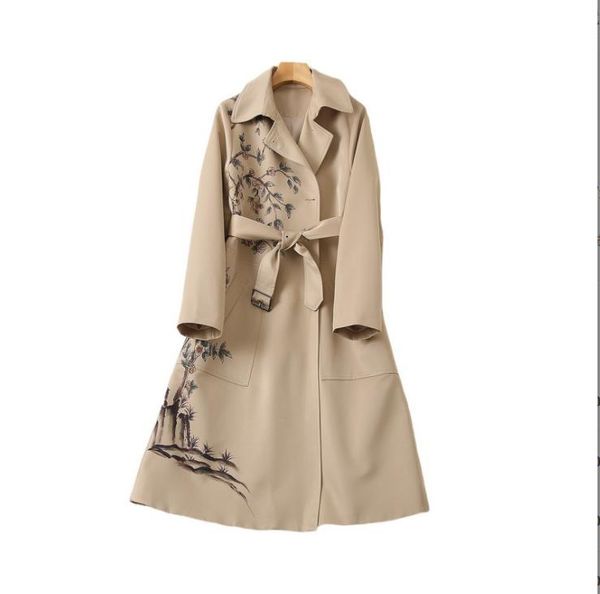 902 xxl 2022 autumn brand same style coat long sleeve lapel neck button khaki women's jackets sh, Black;brown
902 xxl 2022 autumn brand same style coat long sleeve lapel neck button khaki women's jackets sh, Black;brown