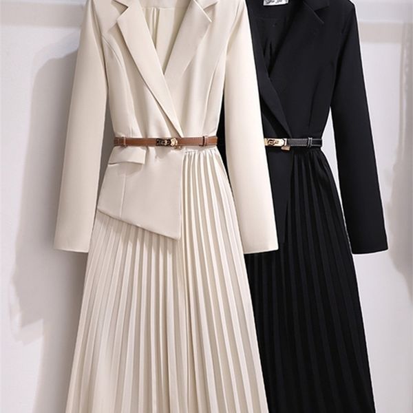 casual dresses vintage pleated belt patchwork blazer dress women elegant office ladies long sleeve notched female autumn midi vestido 220921, Black;gray
casual dresses vintage pleated belt patchwork blazer dress women elegant office ladies long sleeve notched female autumn midi vestido 220921, Black;gray