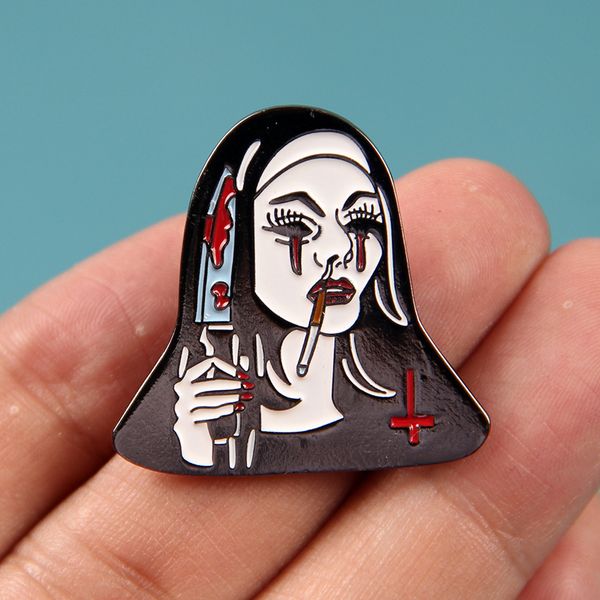 horror movie ghost nun inspired brooch annoying habit badges halloween jewelry badge pins, Gray
horror movie ghost nun inspired brooch annoying habit badges halloween jewelry badge pins, Gray