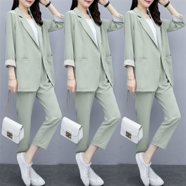 women's two piece pants vintage women pant suit women casual fashion light green notched blazer jacket pant office wear women suits fem, White
women's two piece pants vintage women pant suit women casual fashion light green notched blazer jacket pant office wear women suits fem, White