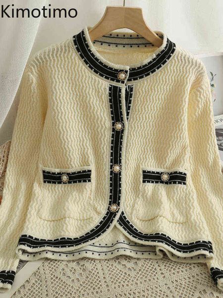 women's sweaters kimotimo colorblock sweater women 2022 autumn elegant wavy striped o neck knitted vest french retro all match pockets, White;black
women's sweaters kimotimo colorblock sweater women 2022 autumn elegant wavy striped o neck knitted vest french retro all match pockets, White;black