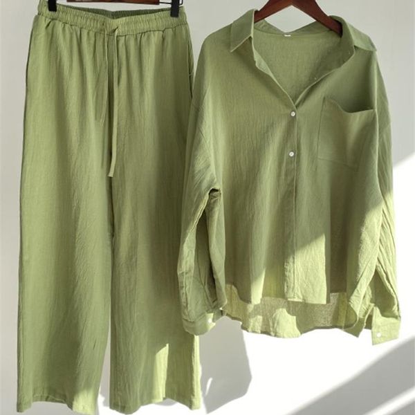 women's two piece pants women casual cotton linen sets elegant loose long sleeve lapel shirtswide leg elastic waist pants autumn shirt, White
women's two piece pants women casual cotton linen sets elegant loose long sleeve lapel shirtswide leg elastic waist pants autumn shirt, White